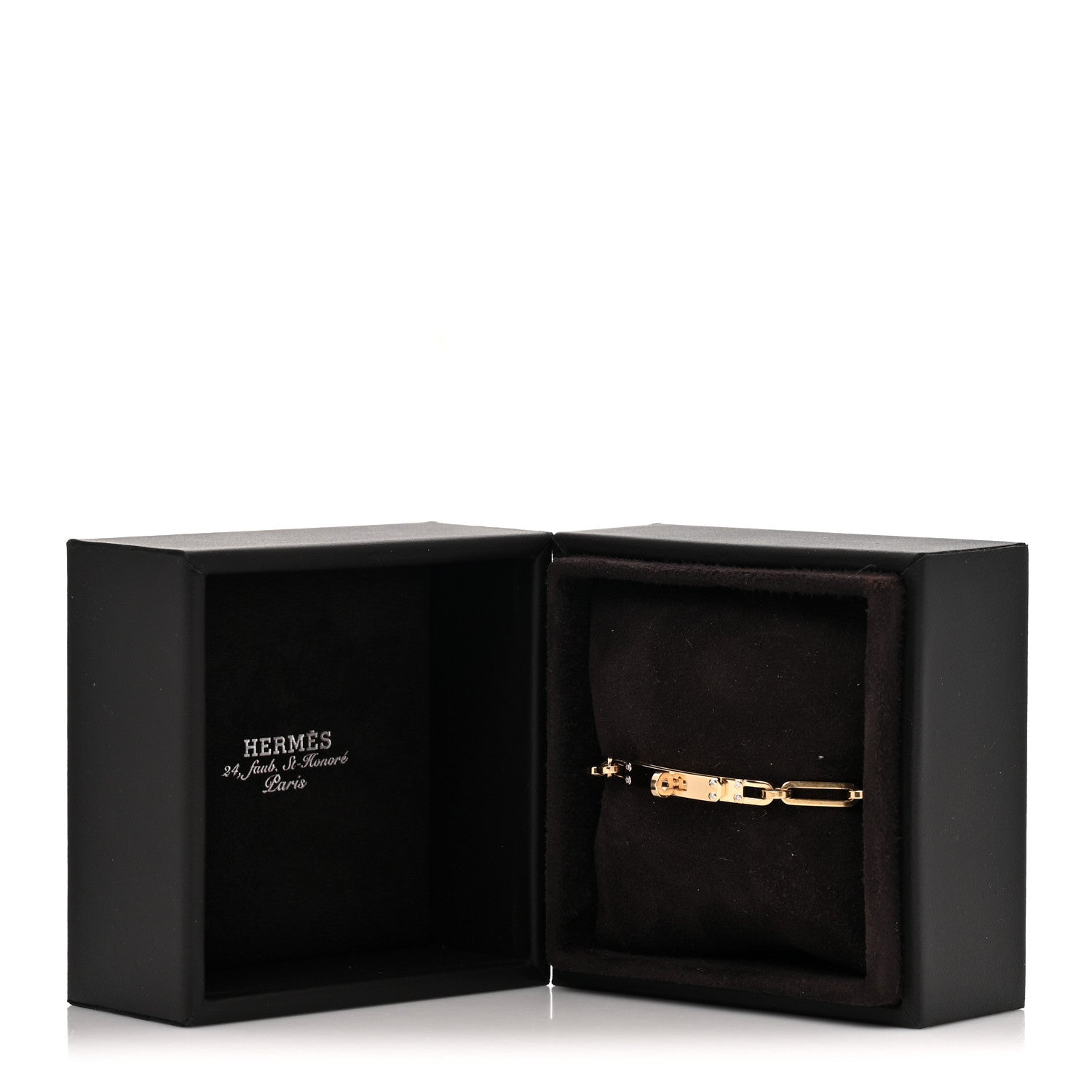 Hermes 18K Yellow Gold Diamond PM Kelly Chaine Bracelet SH 4 of 4