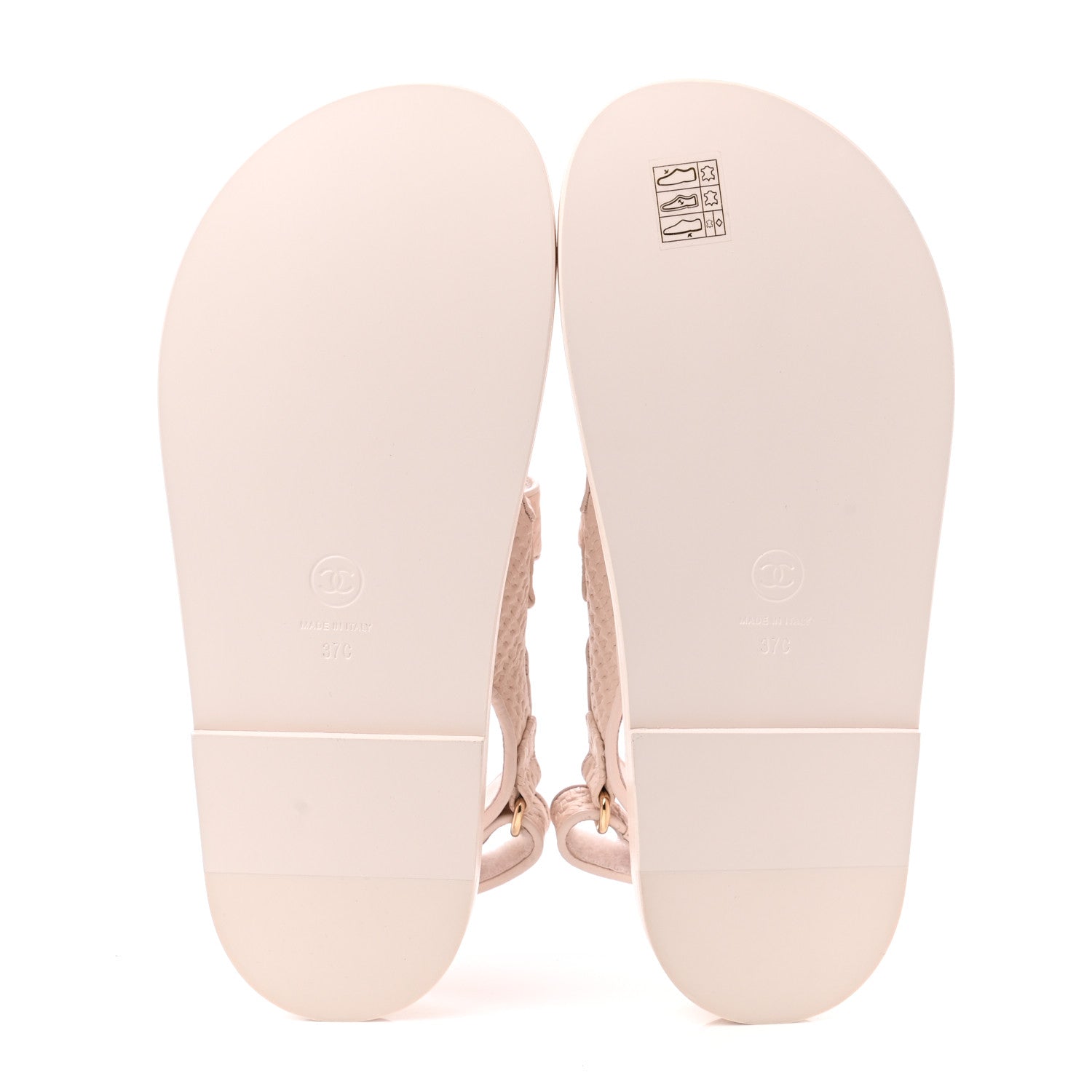 Chanel Calfskin Printed Velcro Dad Sandals 37 Pink 5 of 9