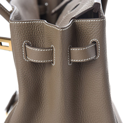 Hermes Taurillon Clemence Birkin 35 Etoupe 14 of 31