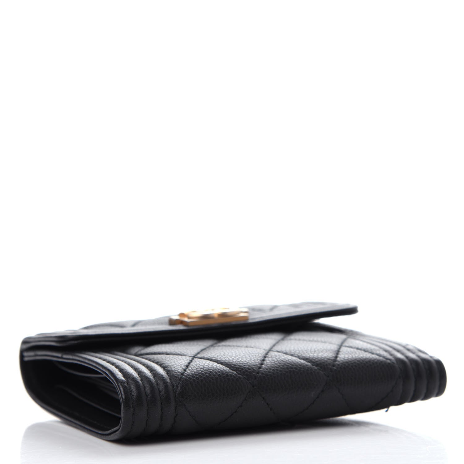 Chanel Caviar Quilted Compact Boy Wallet Black 4 of 9