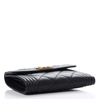 Chanel Caviar Quilted Compact Boy Wallet Black 4 of 9