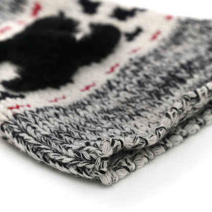 Chanel Wool Shearling CC Beanie Hat Ivory Black Red 4 of 8