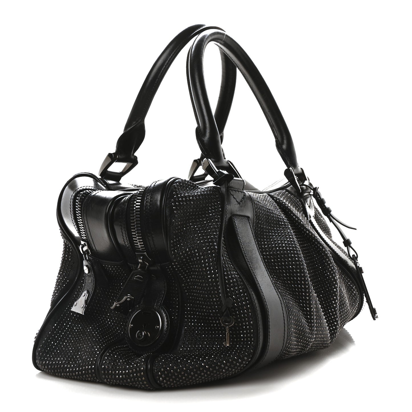 Prorsum Calfskin Studded Knight Satchel Black
