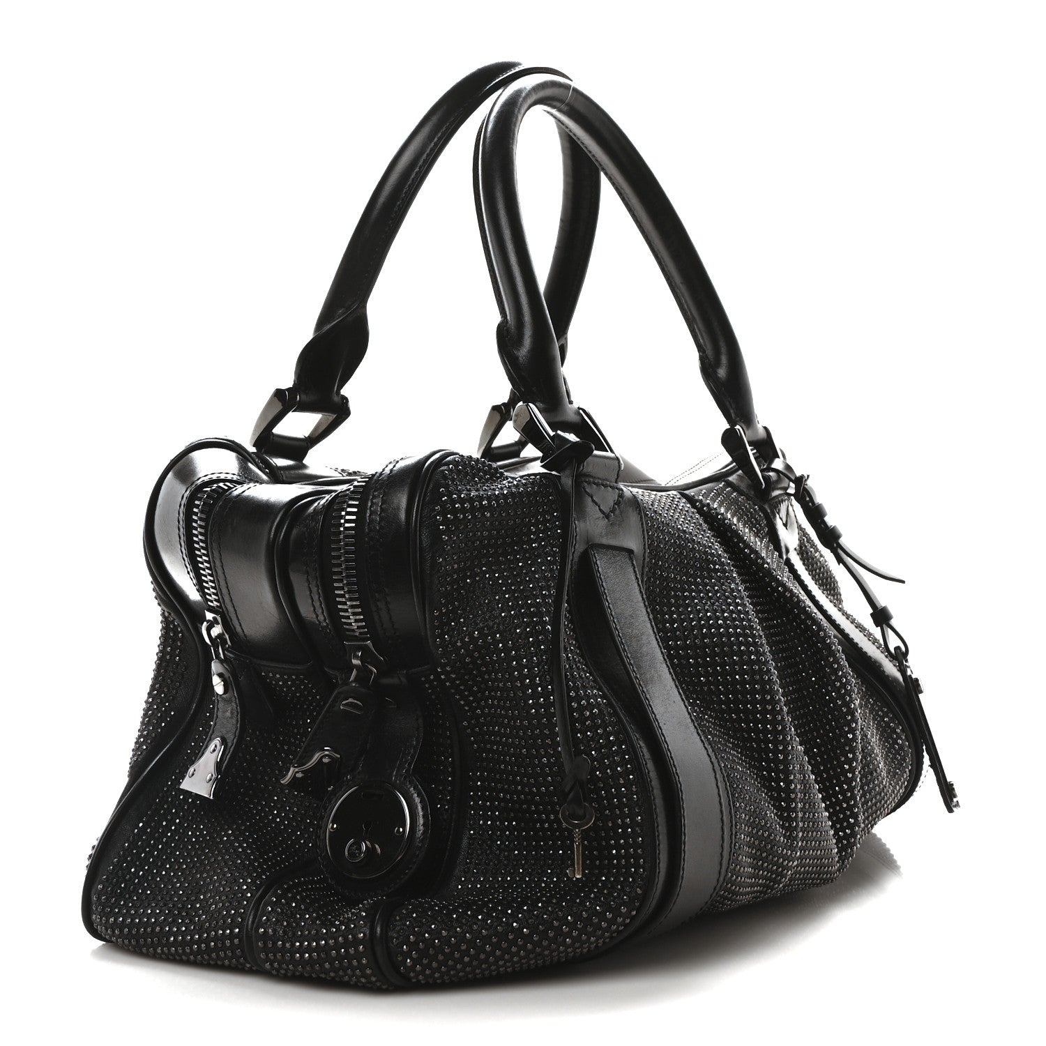 Burberry Prorsum Calfskin Studded Knight Satchel Black 3 of 11