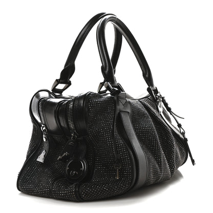 Burberry Prorsum Calfskin Studded Knight Satchel Black 3 of 11