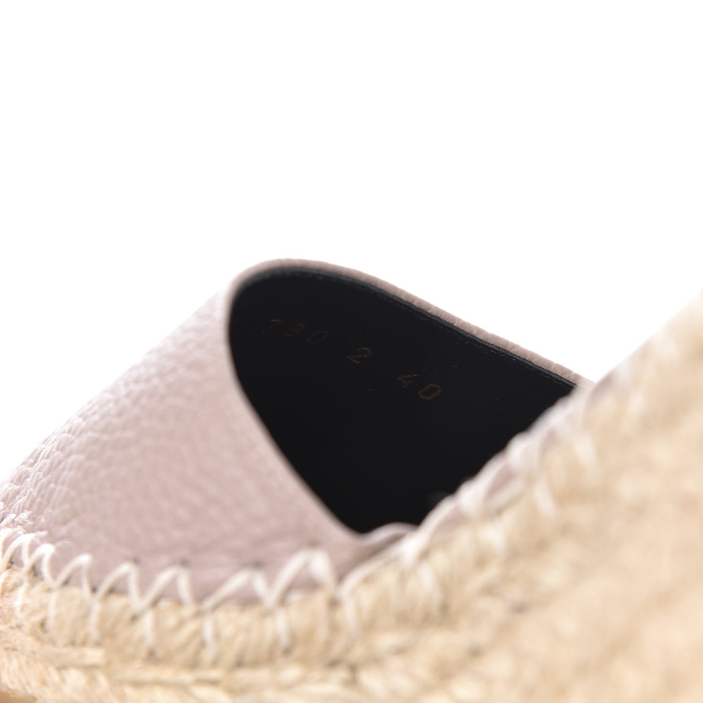 Grained Calfskin Rockstud Ankle Wrap Espadrille 15/85mm Wedges 40 Poudre
