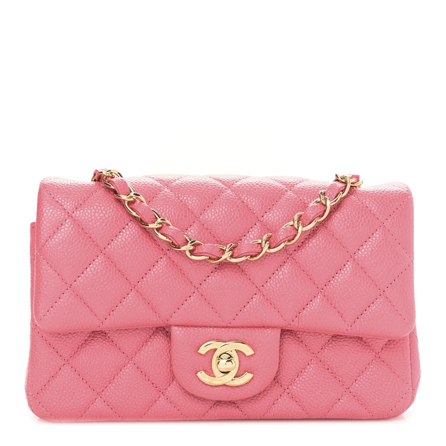 Chanel Iridescent Caviar Quilted Mini Rectangular Flap Pink 2 of 19