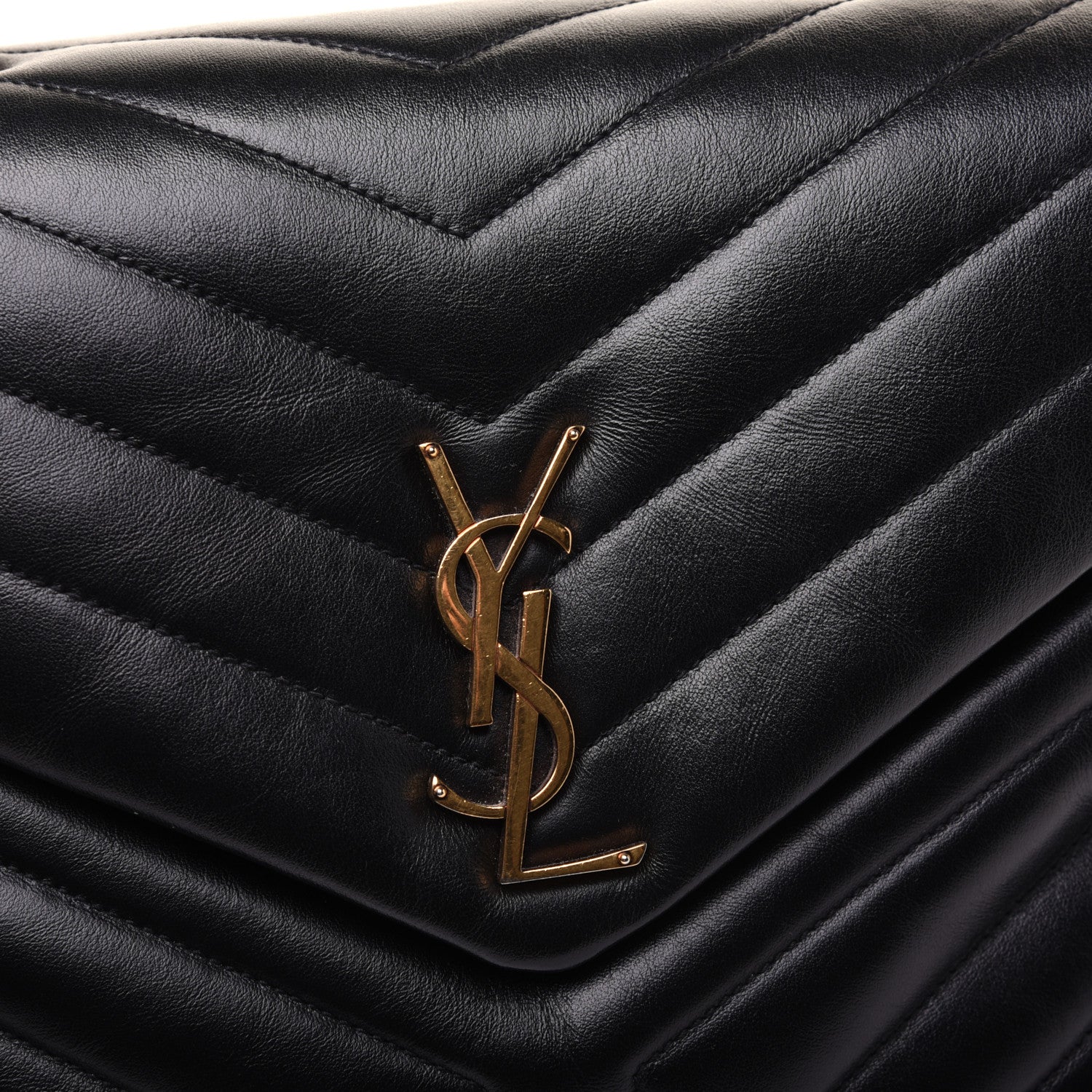 Saint Laurent Calfskin Y Quilted Monogram Medium Loulou Chain Satchel Black 17 of 19