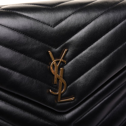 Saint Laurent Calfskin Y Quilted Monogram Medium Loulou Chain Satchel Black 17 of 19
