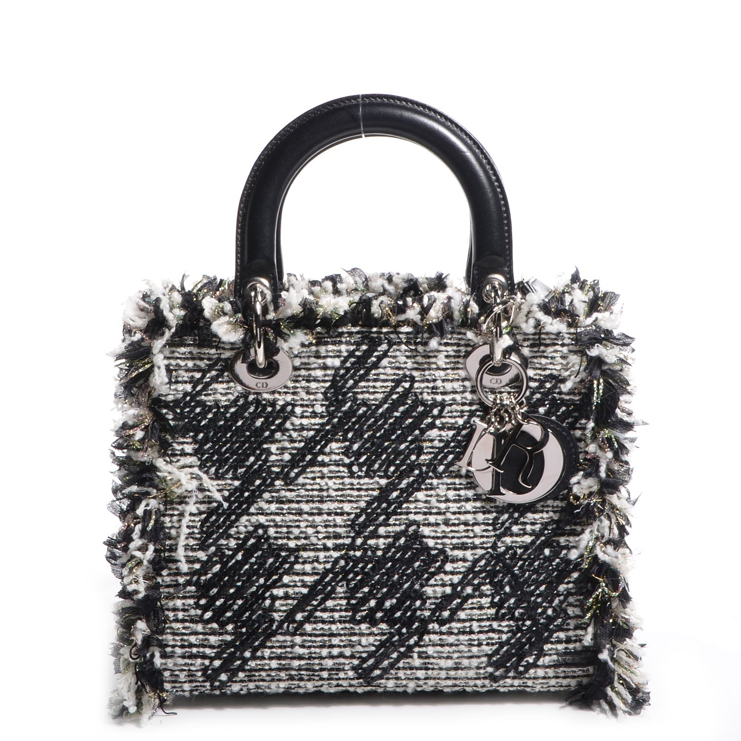 Christian Dior Tweed Medium Lady Dior Black White 1 of 7