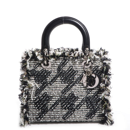Christian Dior Tweed Medium Lady Dior Black White 1 of 7