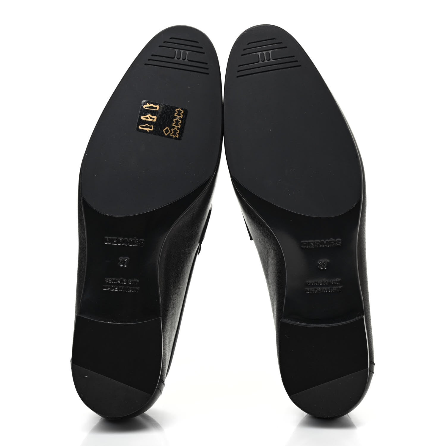 Hermes Goatskin Womens Paris Loafers 37 Black 5 of 8