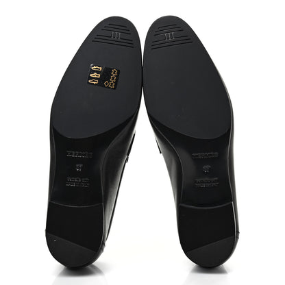 Hermes Goatskin Womens Paris Loafers 37 Black 5 of 8