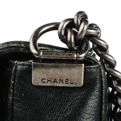 Chanel Goatskin Ombre Faded Quilted New Medium Boy Flap Dark Green 4 of 12