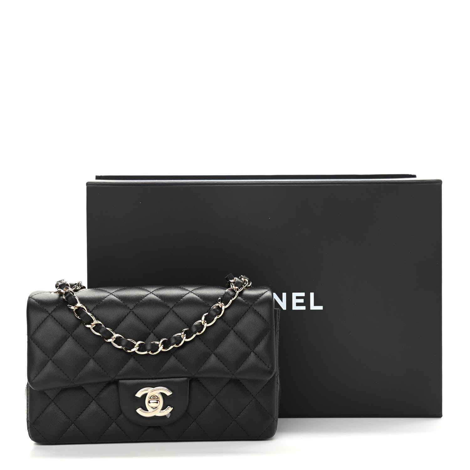 Chanel Lambskin Quilted Mini Rectangular Flap Black 11 of 11