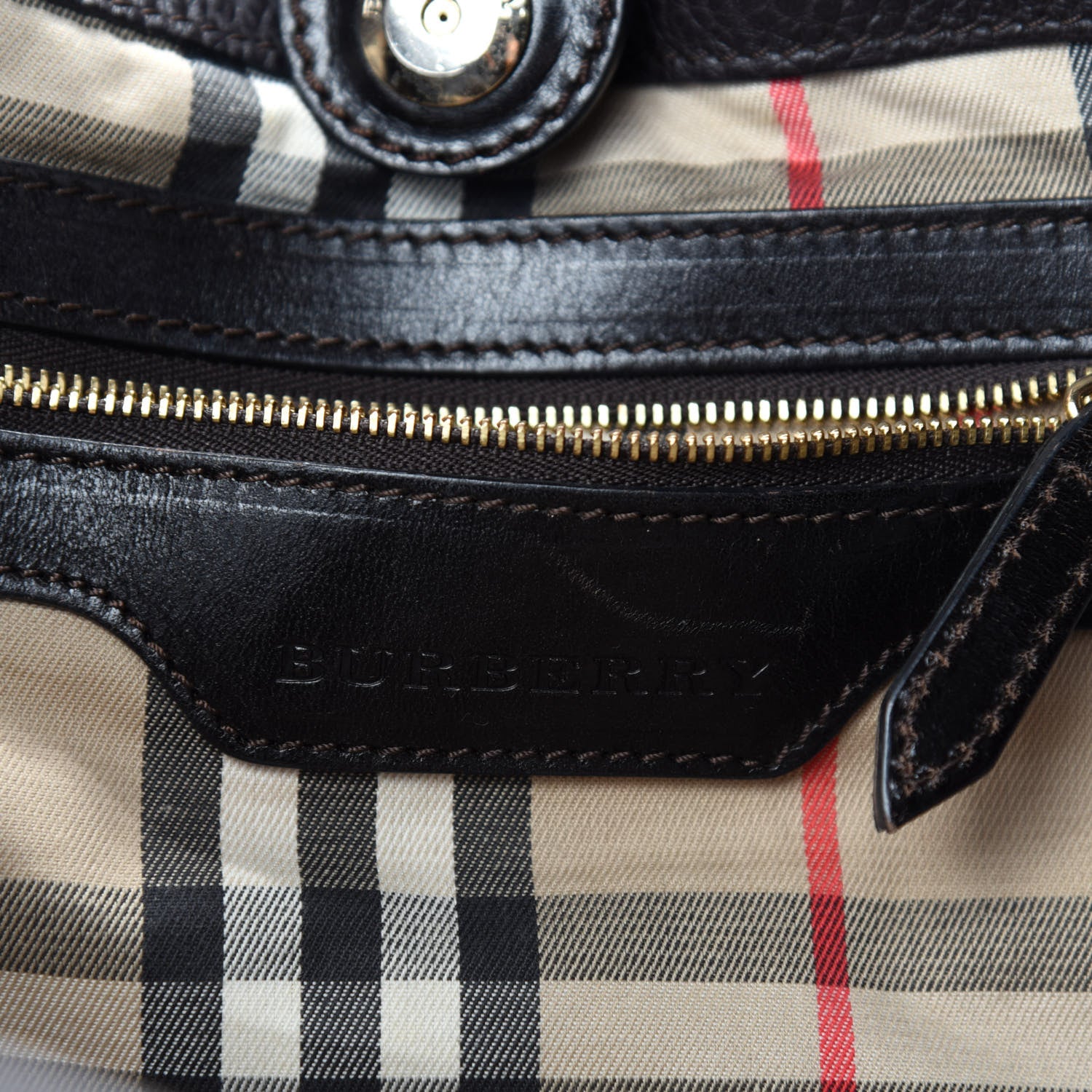 Burberry Grainy Calfskin Small Canterbury Tote Dark Chocolate 12 of 15