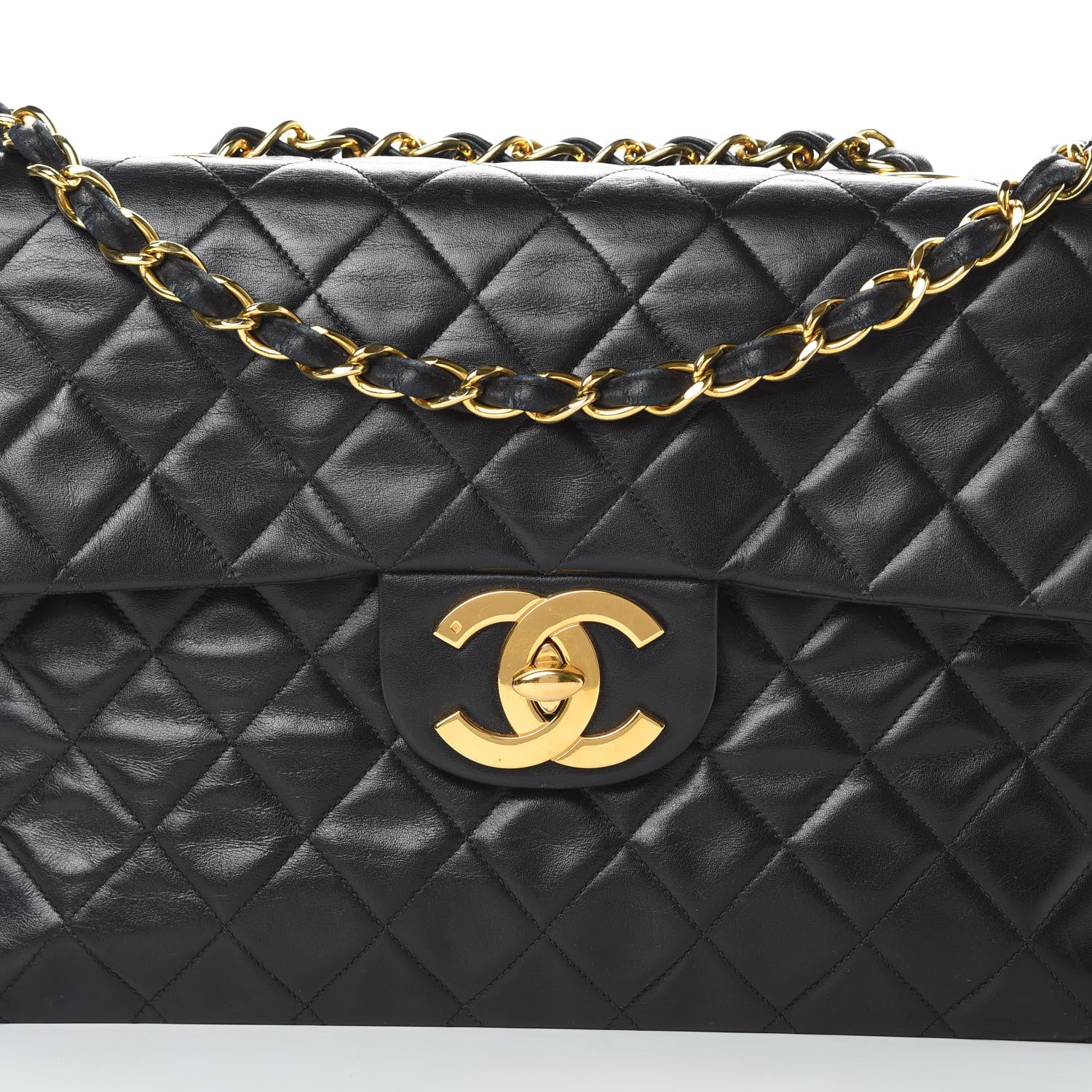 Chanel Lambskin Quilted XL Jumbo Single Flap Black 9 of 19
