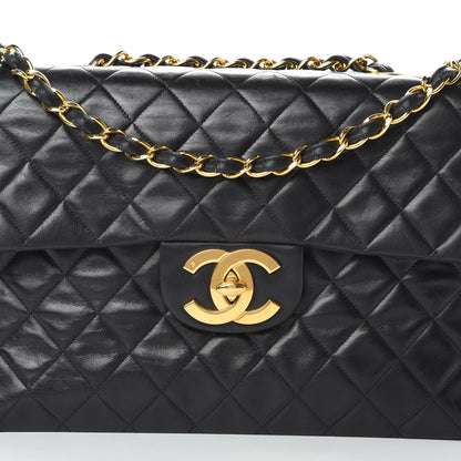 Chanel Lambskin Quilted XL Jumbo Single Flap Black 9 of 19