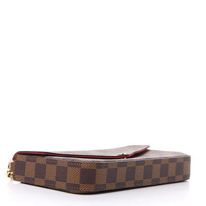 Louis Vuitton Damier Ebene Pochette Felicie Chain Wallet 4 of 11