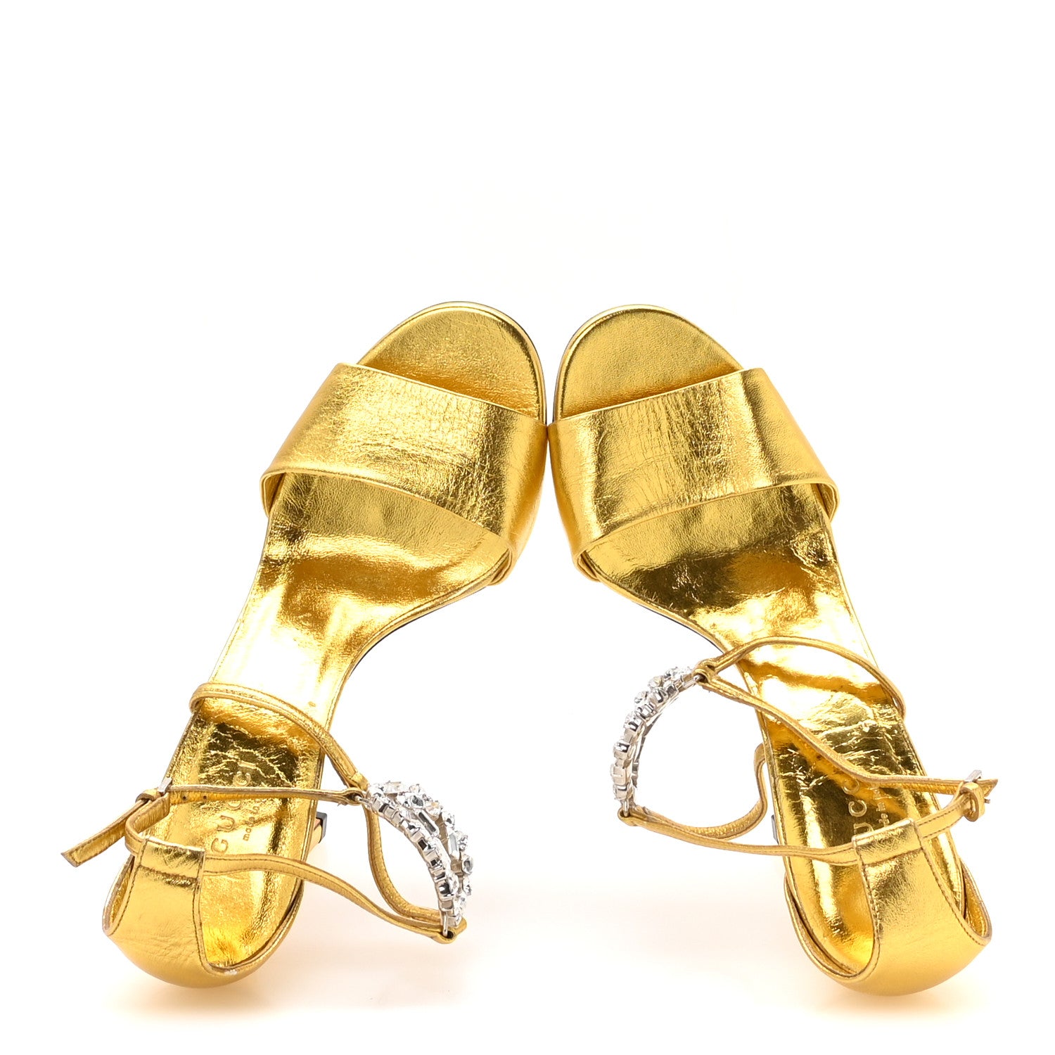 GUCCI ゴールド ミュール 35C Gucci Lady Horsebit Metallic Leather Sandals | Neiman Marcus