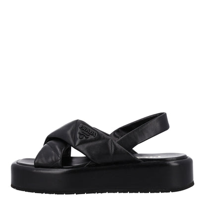 Prada Nappa Padded Blow 20mm Slingback Sandals 36.5 Black 1 of 10