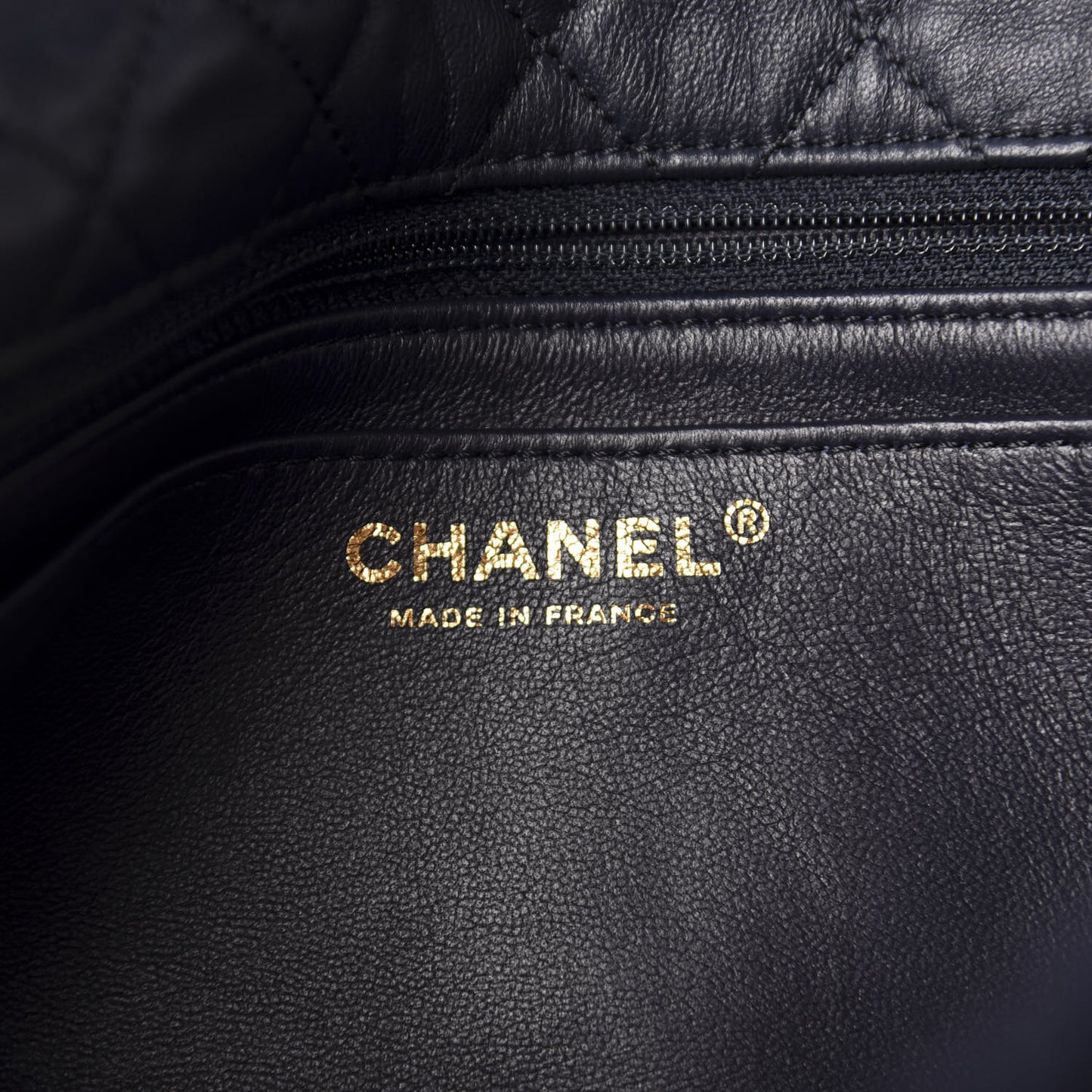 Shearling Lambskin Quilted Medium Single Flap Navy Blue