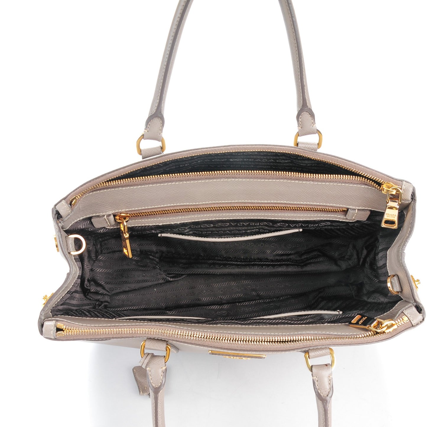 Saffiano Medium Galleria Double Zip Tote Argilla