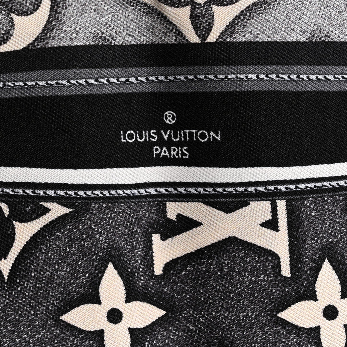Silk Monogram Jacquard Denim Bandeau Gris