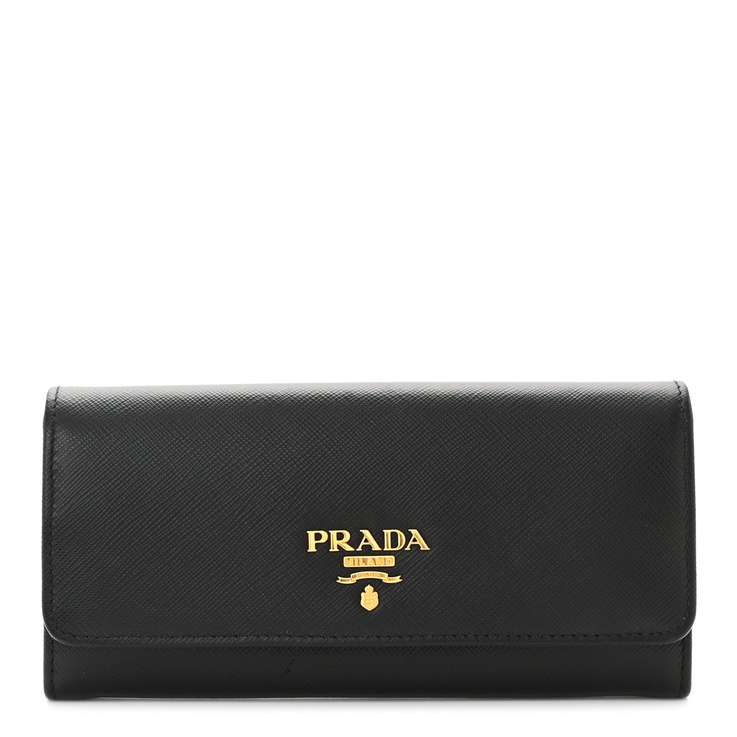 Saffiano Continental Flap Wallet Black Ibisco