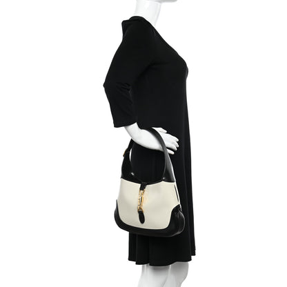 Gucci Boarded Dyana Lux Calfskin Bi-Color Small Jackie 1961 Hobo Mystic White Black 2 of 9