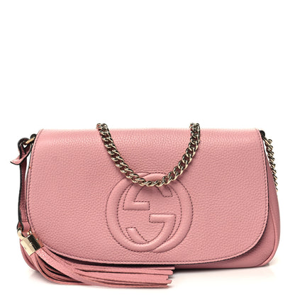 Gucci Pebbled Calfskin Medium Soho Flap Crossbody Pink 1 of 10