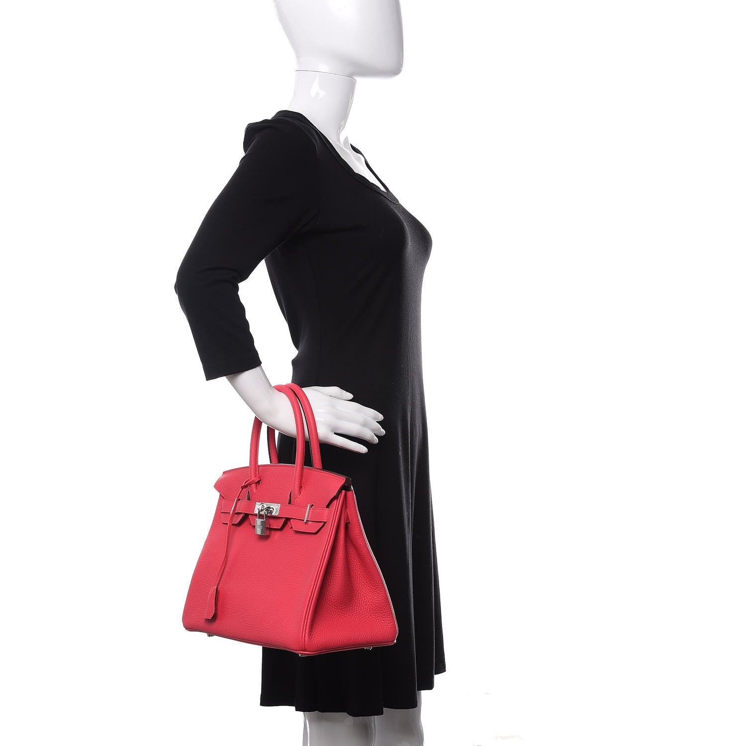 Hermes Taurillon Clemence Birkin 30 Rose Extreme 2 of 11