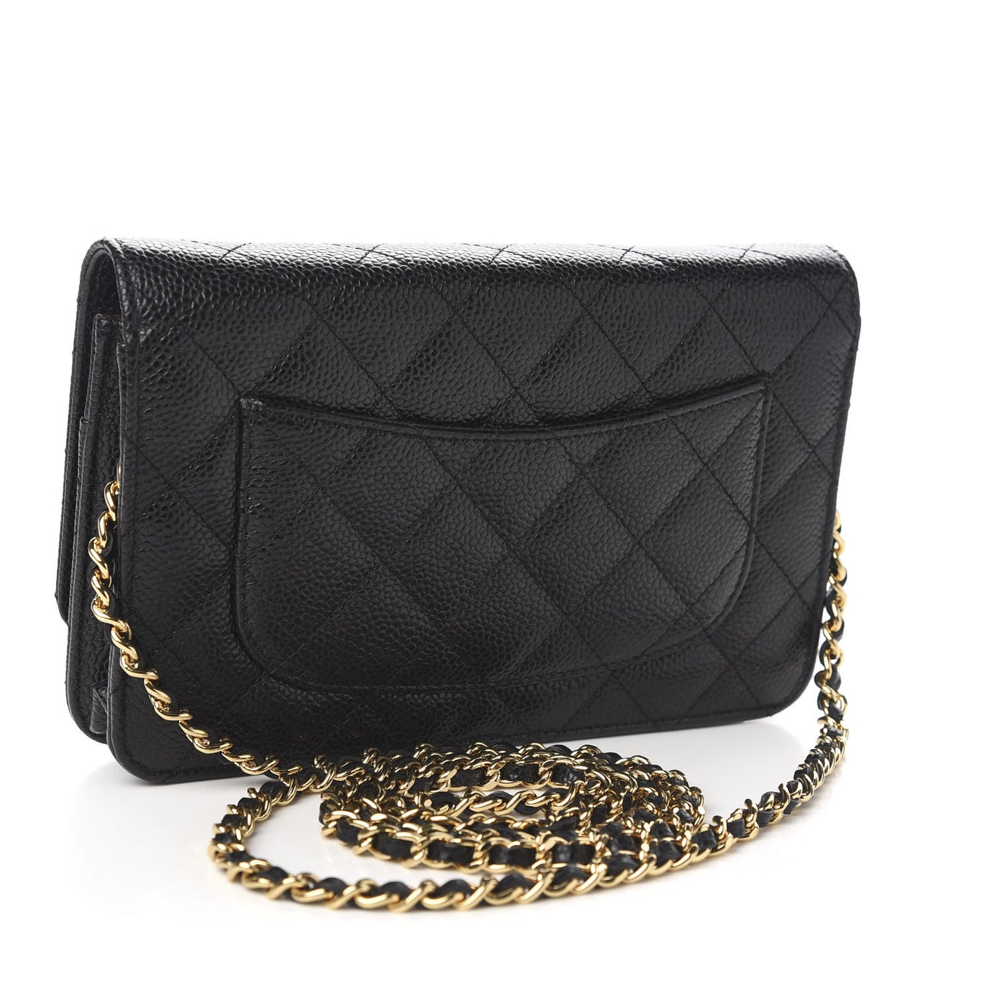 Caviar Quilted Wallet On Chain WOC Black
