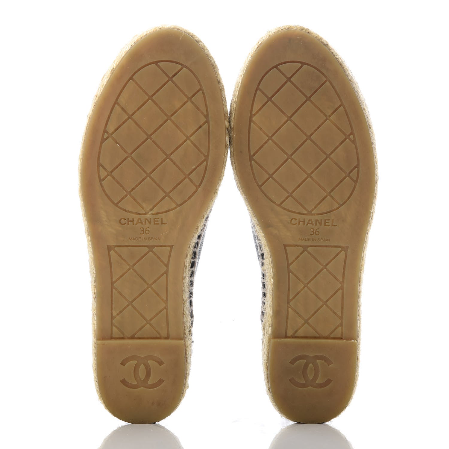 Chanel Grained Calfskin CC Espadrilles 36 Black 5 of 10