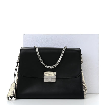 Christian Dior Calfskin Snakeskin Small Diorling Black 11 of 11