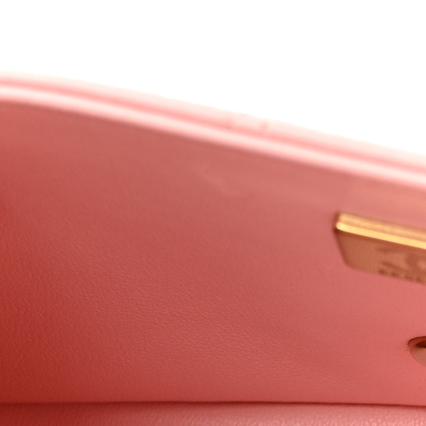 Lambskin Quilted Mini Rectangular Flap Light Pink