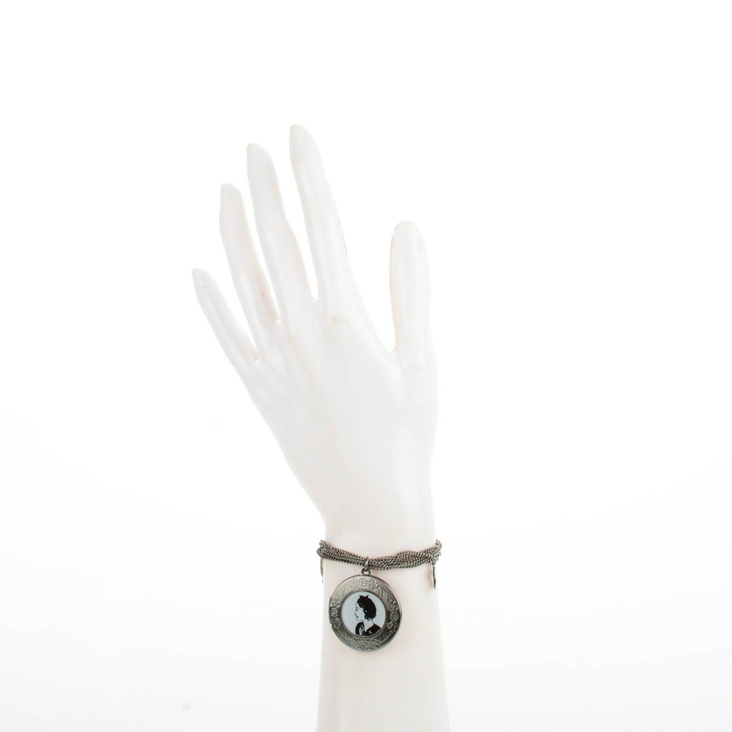 Ruthenium Coco Locket CC Charm Bracelet