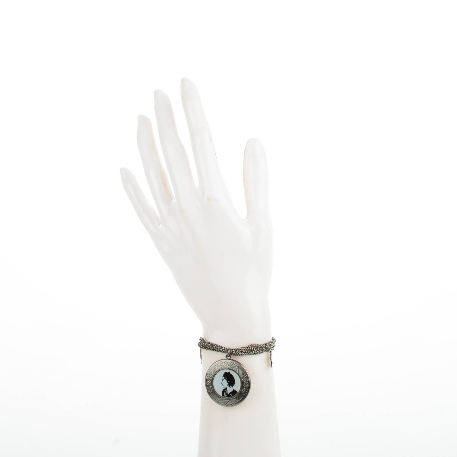 Chanel Ruthenium Coco Locket CC Charm Bracelet 2 of 5