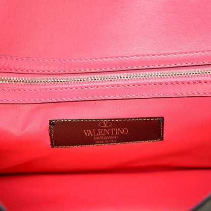 Valentino Garavani Nappa Canvas Camouflage Medium Glam Lock Rockstud Flap Fuxia Fluo 7 of 7