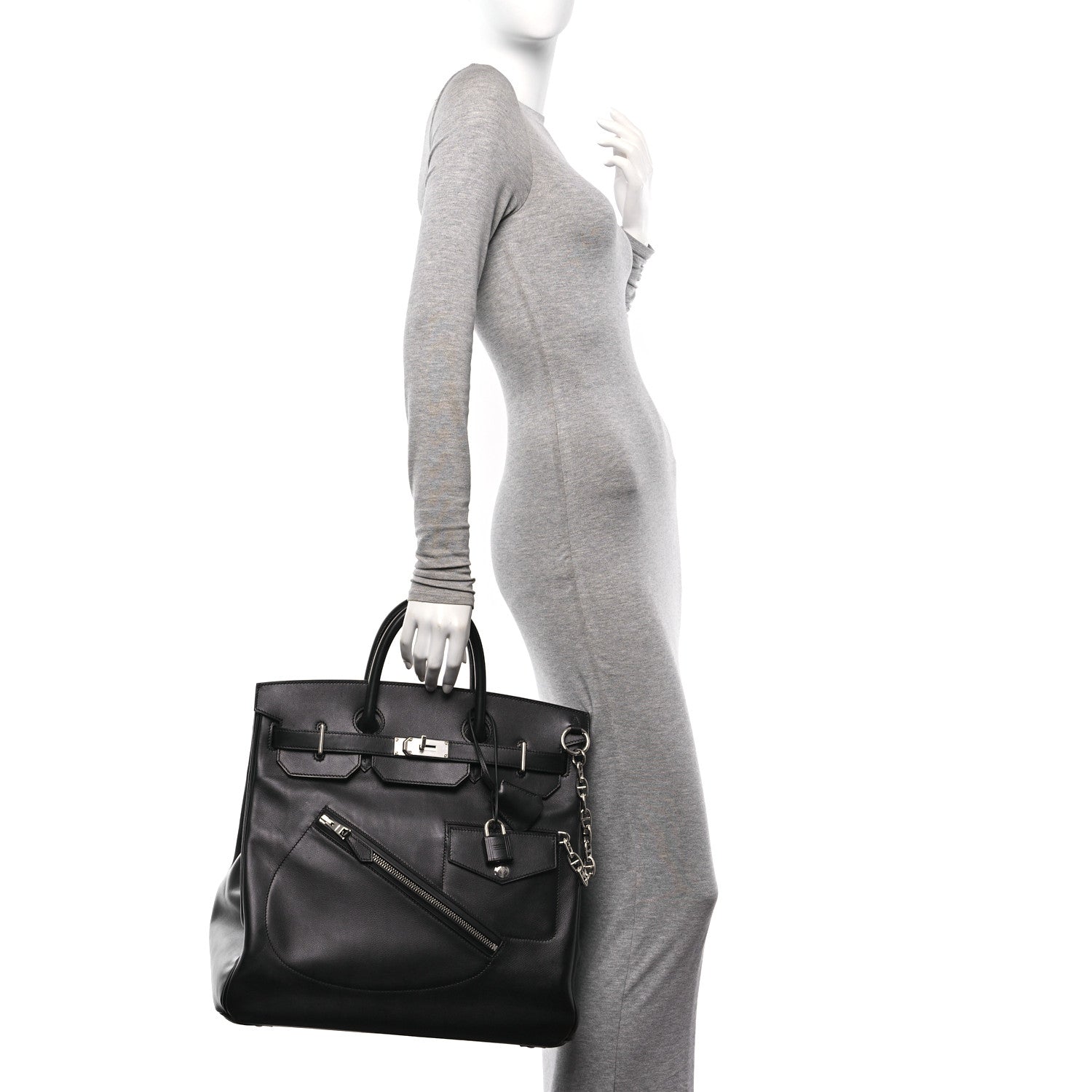 Hermes Veau Volupto Rock HAC Birkin 40 Black 2 of 14
