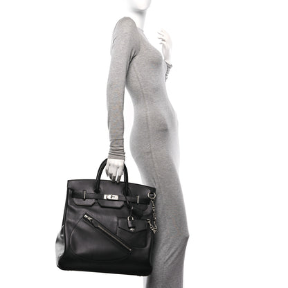 Hermes Veau Volupto Rock HAC Birkin 40 Black 2 of 14