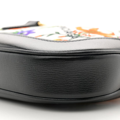 Gucci X BALENCIAGA Canvas Boarded Pluton Calfskin Flora Logo Print Small Jackie 1961 Hobo White Multicolor Black 10 of 11