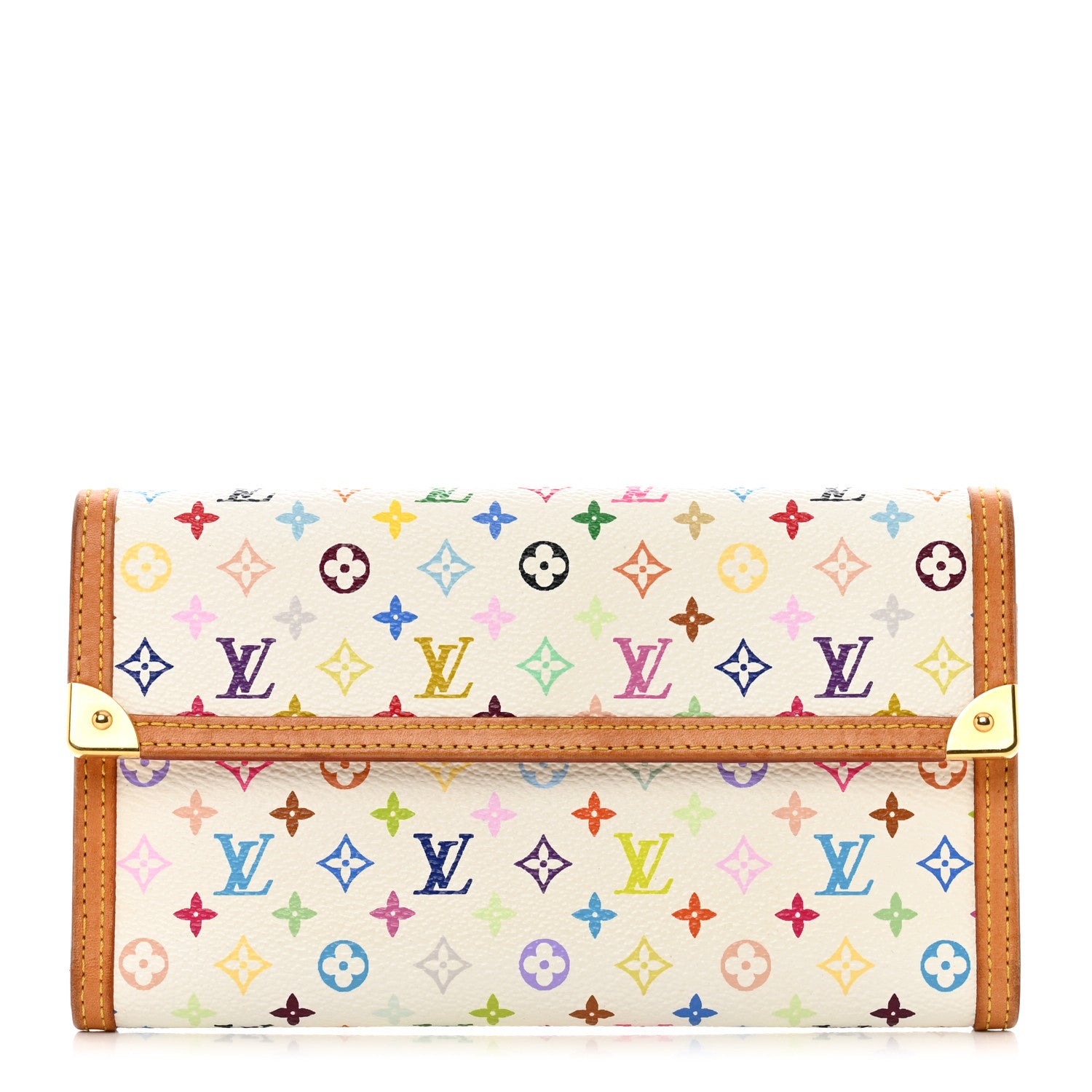 Louis Vuitton Monogram Multicolor Porte Tresor International Wallet White 1 of 8