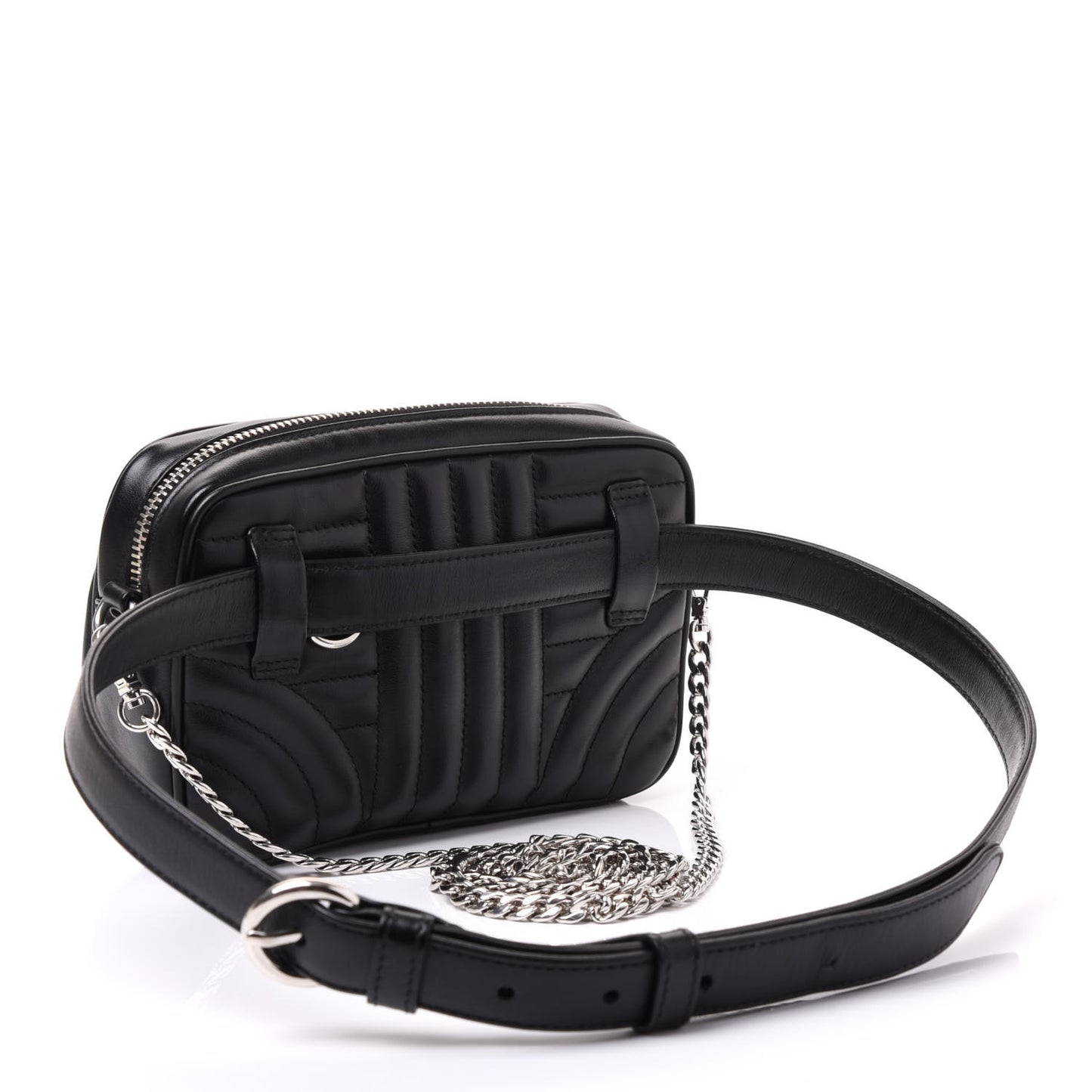 Soft Calfskin Impunture Diagramme Belt Bag Black