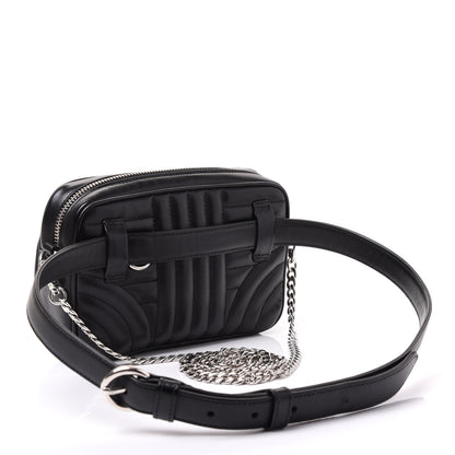 Prada Soft Calfskin Impunture Diagramme Belt Bag Black 2 of 8