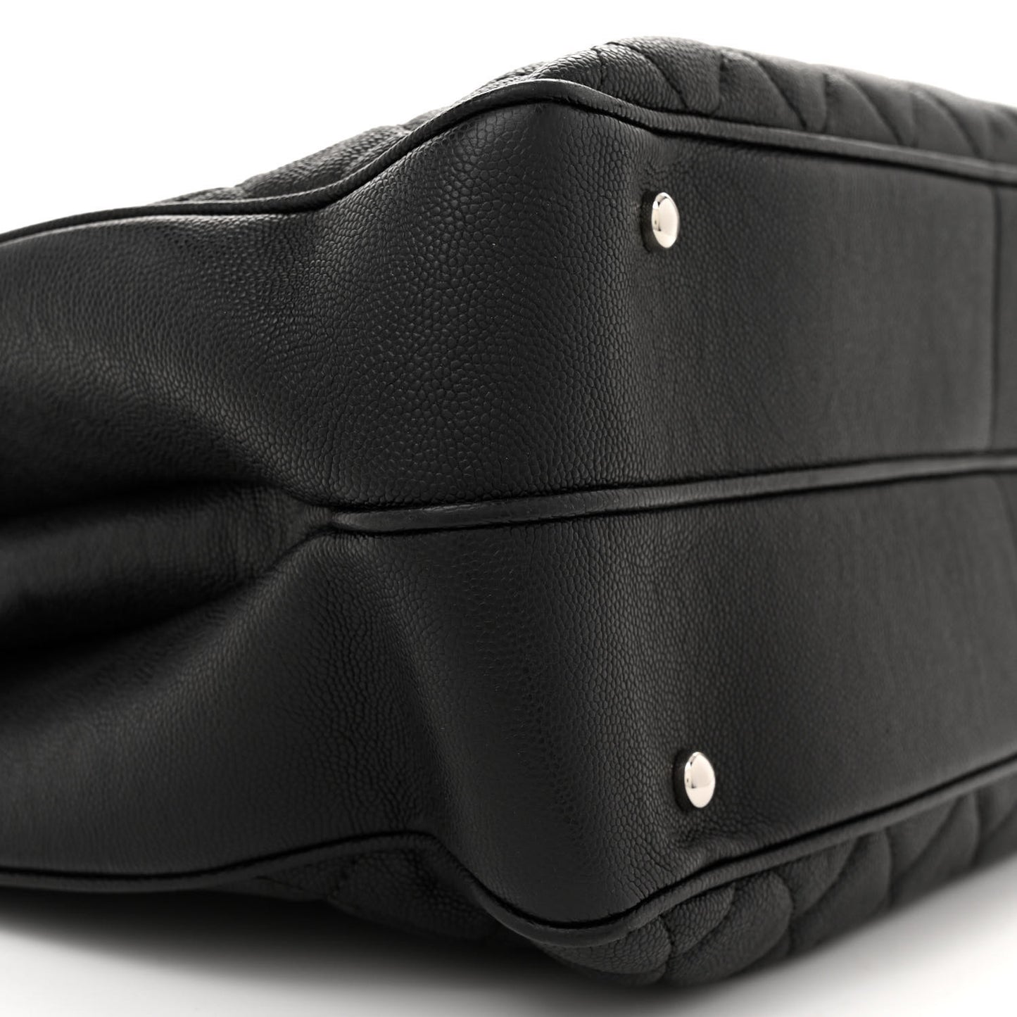 Caviar Quilted Large Urban Companion Top Handle Shopping Tote Black