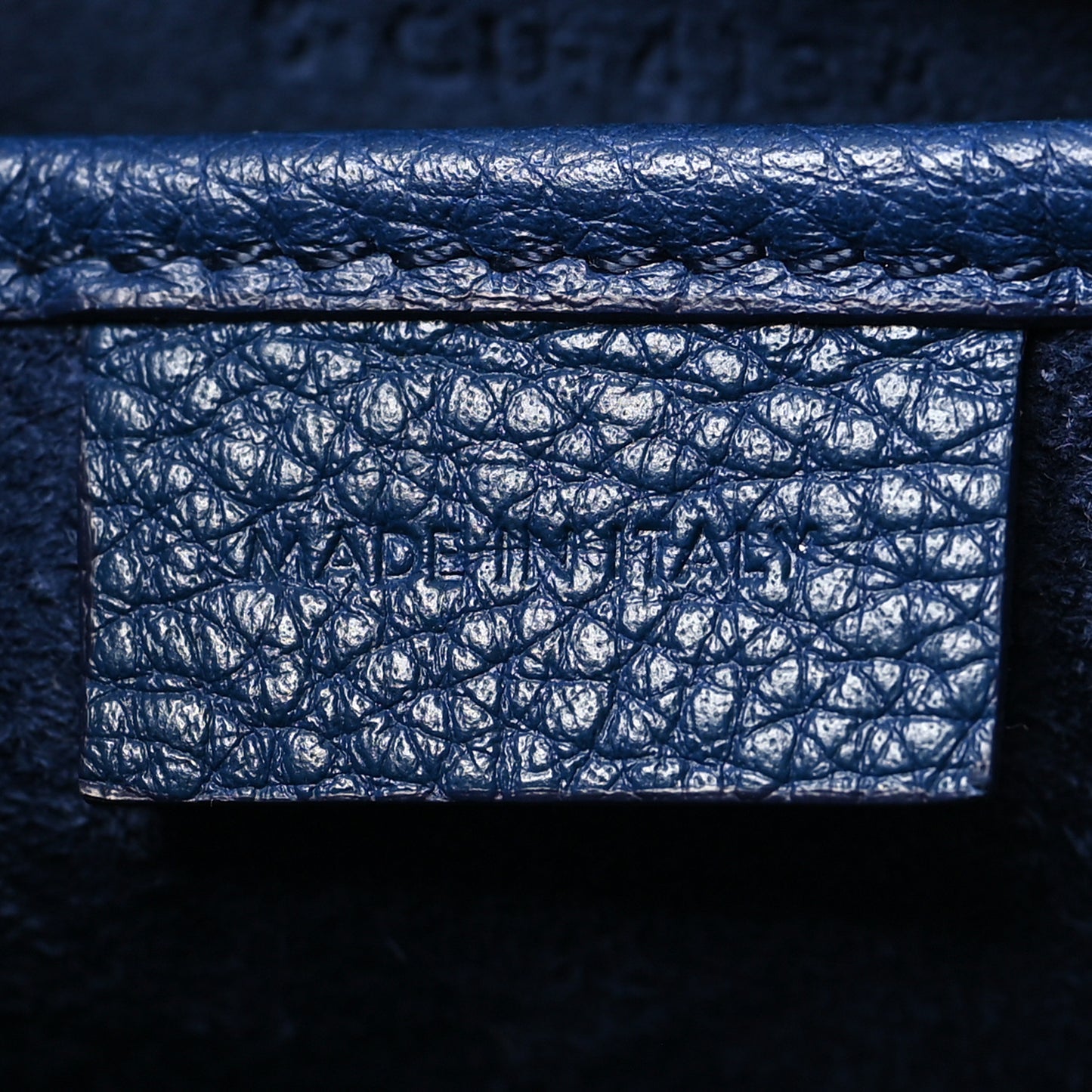 Drummed Calfskin Nano Luggage Indigo