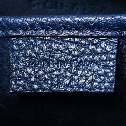 Celine Drummed Calfskin Nano Luggage Indigo 6 of 12