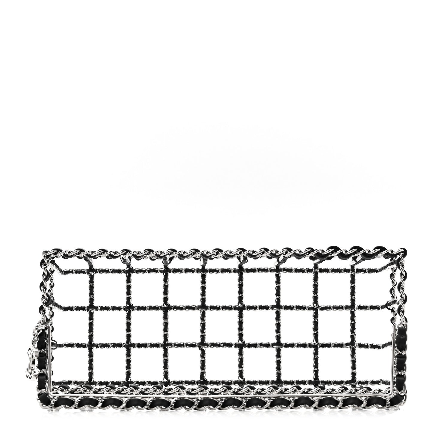 Brass Calfskin Grocery By Chanel Minaudiere Shopping Basket Silver