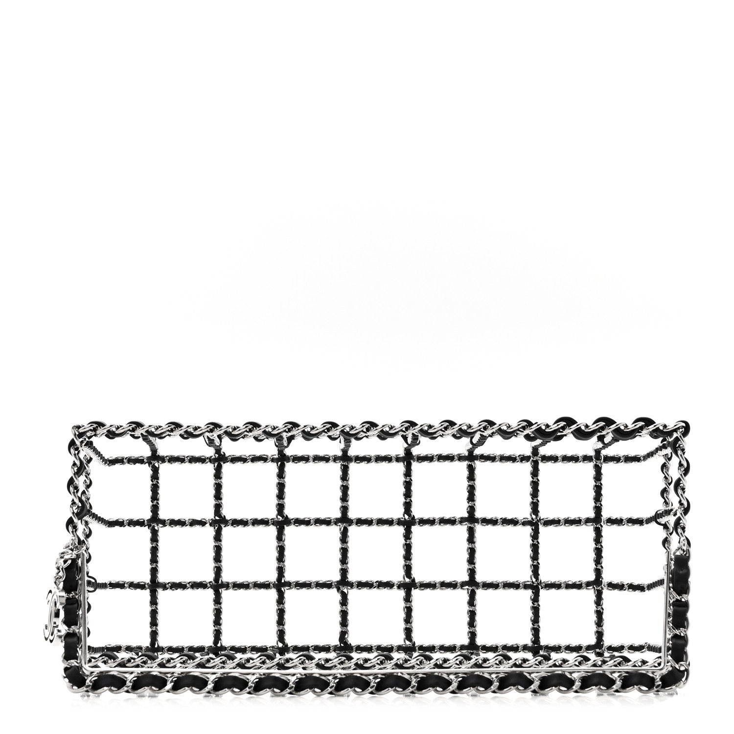 Chanel Brass Calfskin Grocery By Chanel Minaudiere Shopping Basket Silver 5 of 9